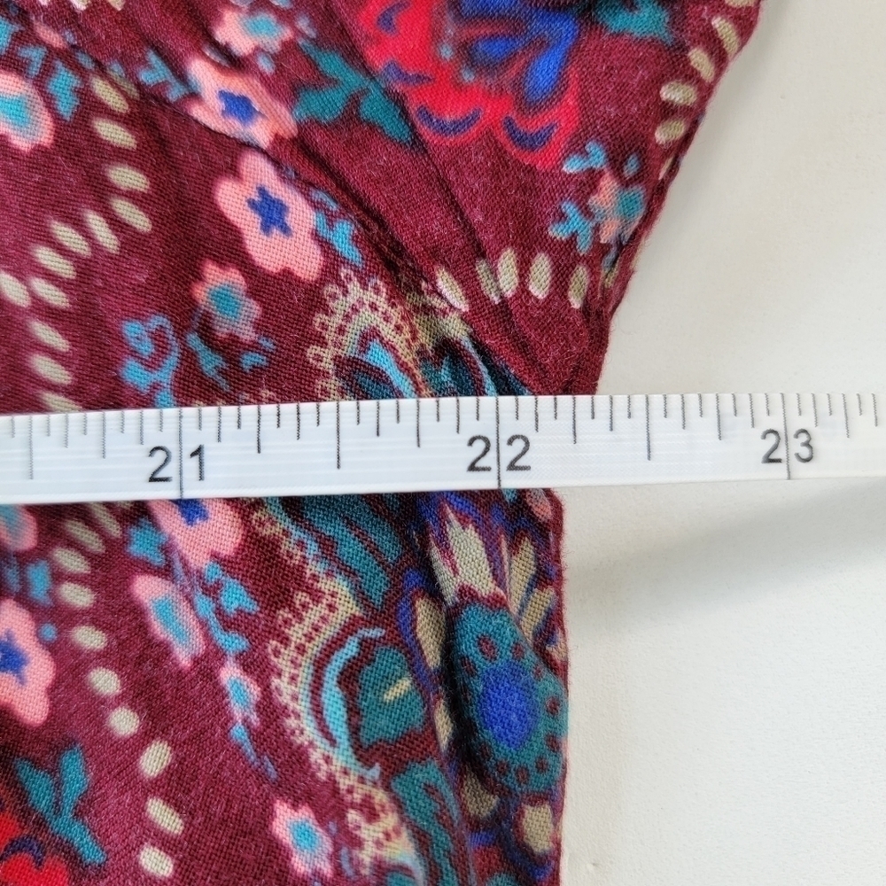 Chelsea Studio Burgandy Floral Dress Size 14/16 - Picture 5 of 9
